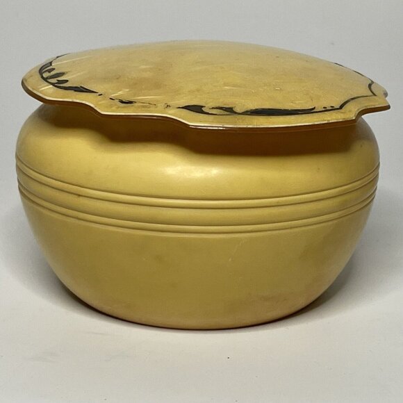 Vintage Vanity Set 3 pieces Hand Mirror, Box Container Powder with Lid - Picture 9 of 16